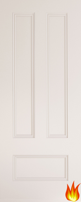 Canterbury 3 Panel White Primed Internal Fire Door (18mm lippings)
